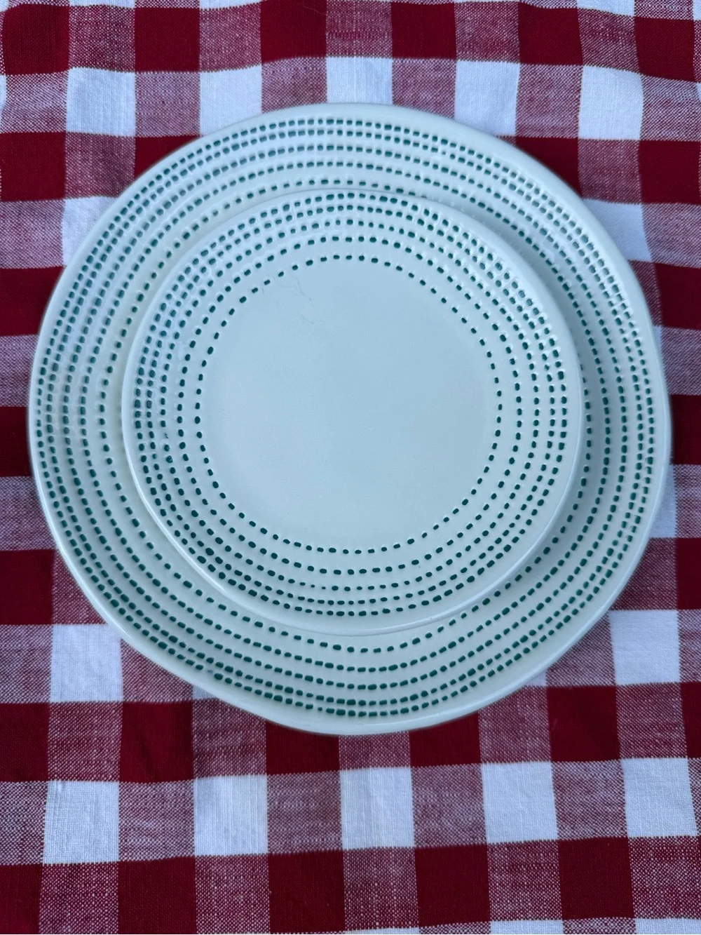White Ceramic dessert & bread Plate Set with Dot Accents Nearth& Hand by target